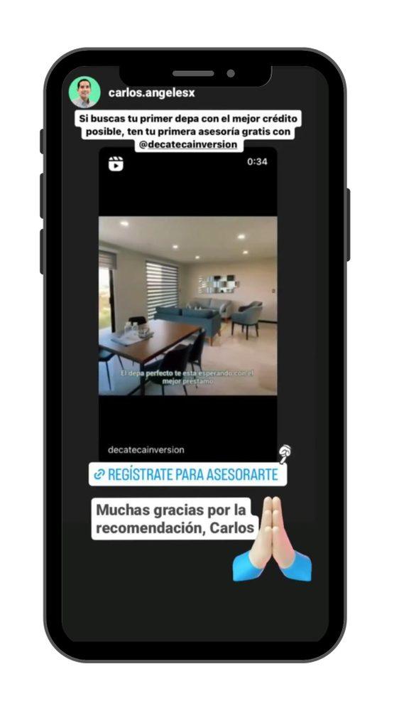 Carlos Ángeles recomendando Decateca en Instagram